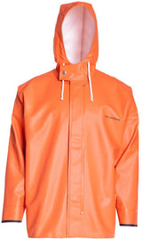 Brigg 40 Rainjacket in Orange color from the front view