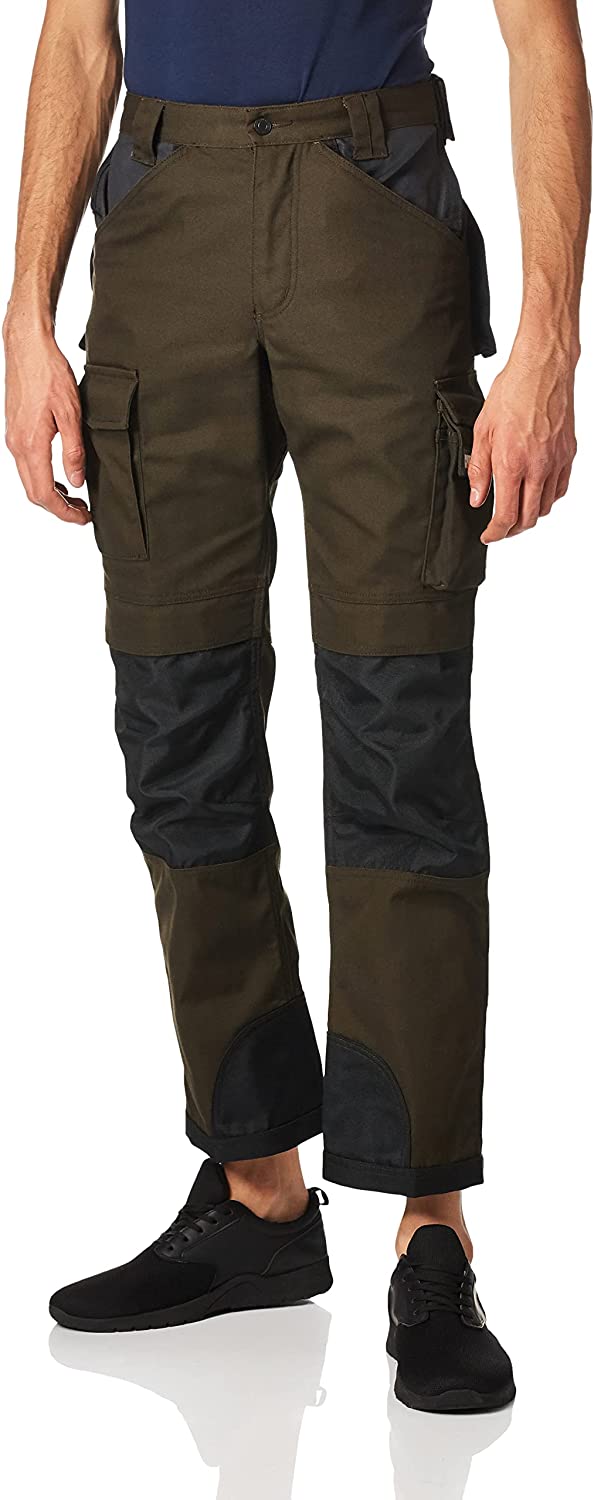 Trademark Trouser in Dark Earth-Black view from the front