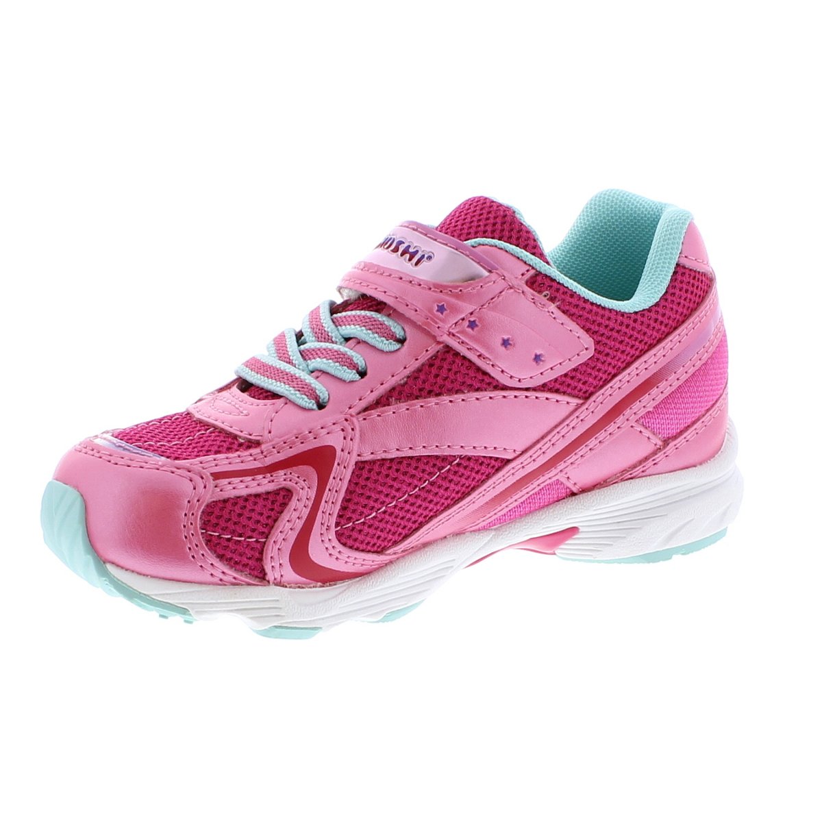 Child Tsukihoshi Glitz Sneaker in Hot Pink/Mint from the front view