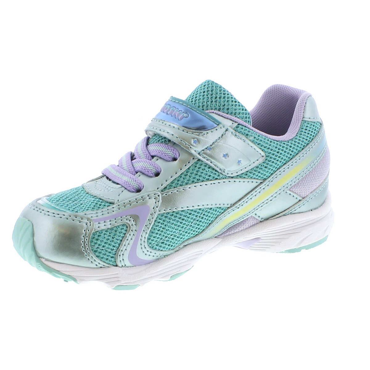 Child Tsukihoshi Glitz Sneaker in Mint/Lavender from the front view