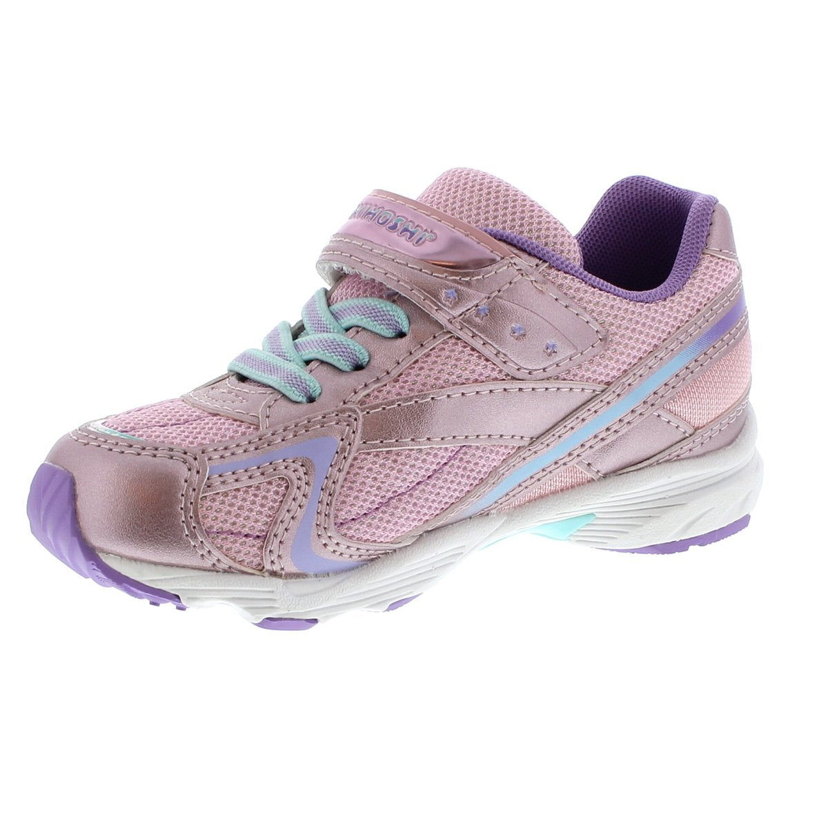 Child Tsukihoshi Glitz Sneaker in Rose/Lavender from the front view