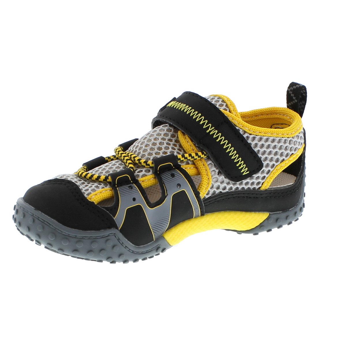 Child Tsukihoshi Ibiza2 Sneaker in Black/Yellow from the front view