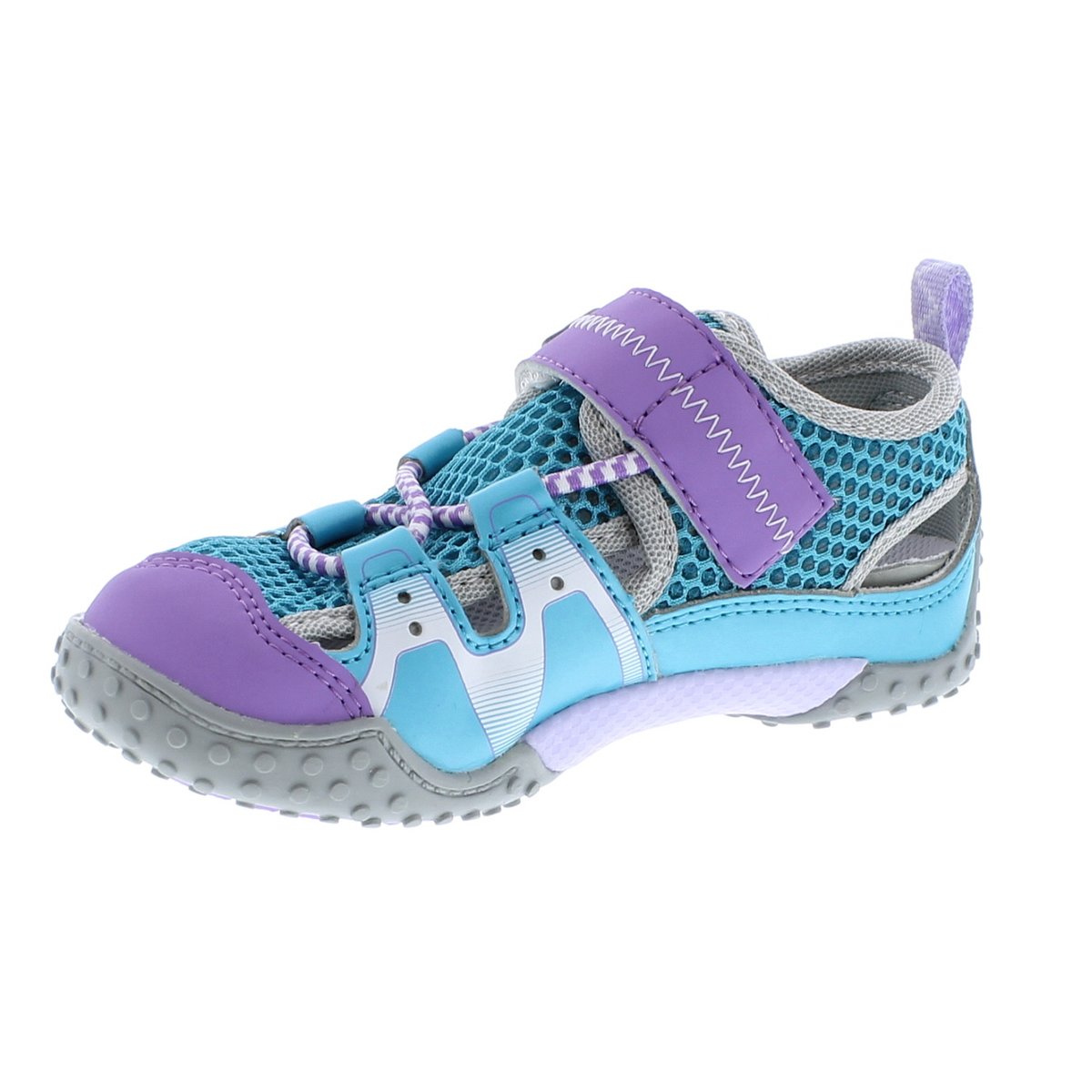 Child Tsukihoshi Ibiza2 Sneaker in Turquoise/Lavender from the front view