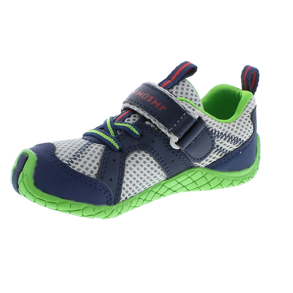 Child Tsukihoshi Marina Sneaker in Navy/Green from the front view