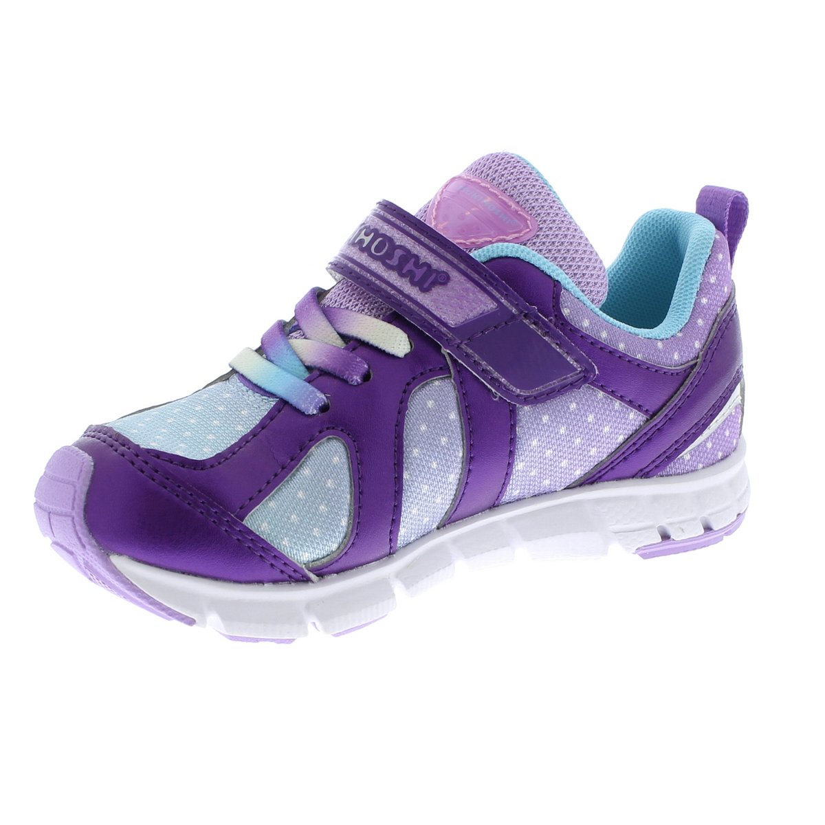 Child Tsukihoshi Rainbow Sneaker in Purple/Light Blue from the front view
