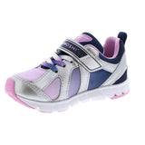 Child Tsukihoshi Rainbow Sneaker in Silver/Navy from the front view
