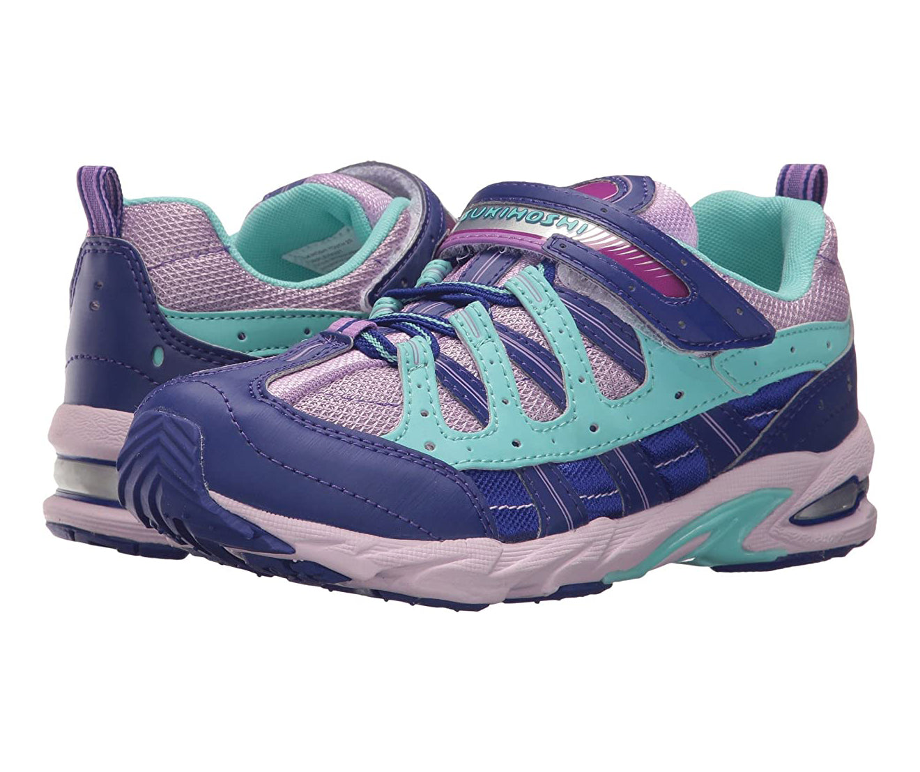 Child Tsukihoshi Speed Sneaker in Purple/Mint from the front view