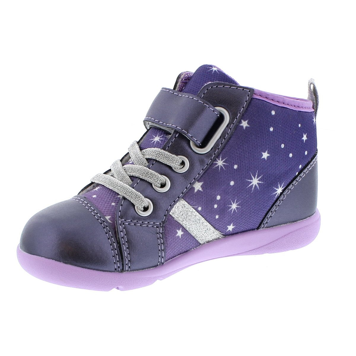 Child Tsukihoshi Star Sneaker in Navy/Purple from the front view