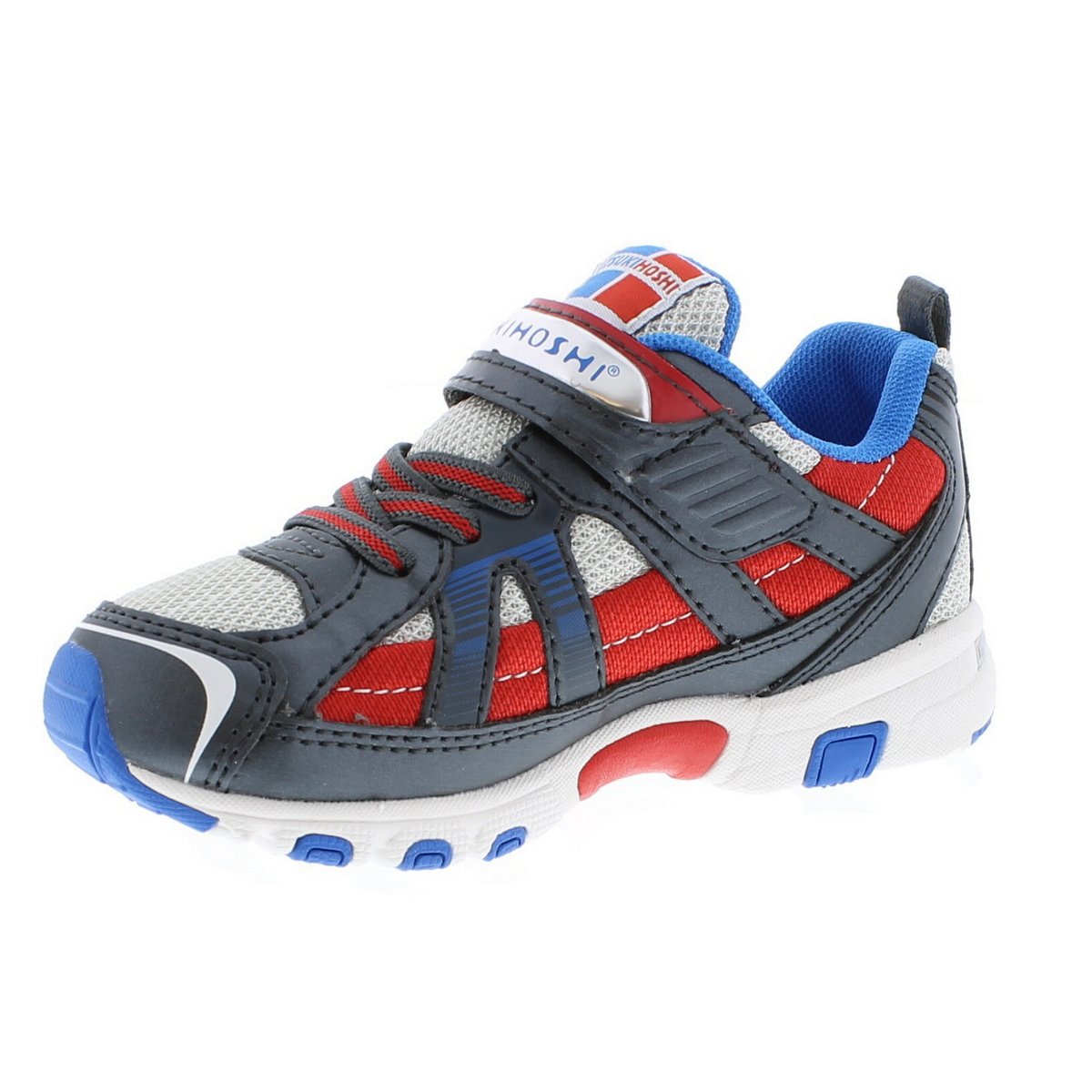 Child Tsukihoshi Storm Sneaker in Red/Gray from the front view