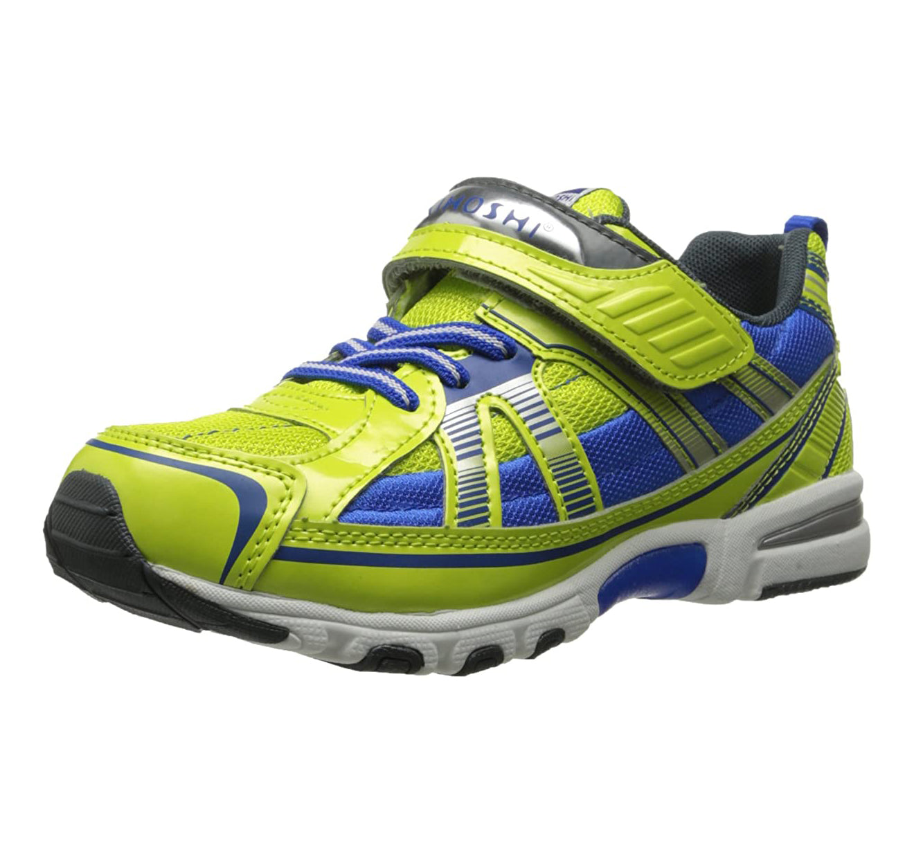 Child Tsukihoshi Storm Sneaker in Lime/Blue from the front view