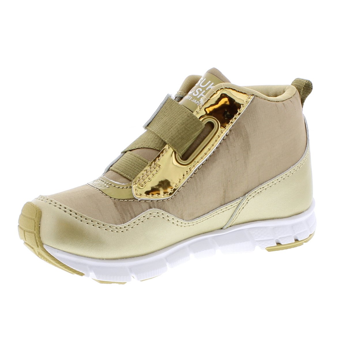 Child Tsukihoshi Tokyo Sneaker in Gold/Honey from the front view