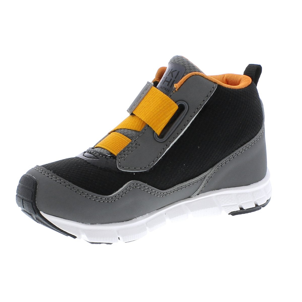 Child Tsukihoshi Tokyo Sneaker in Gray/Orange from the front view
