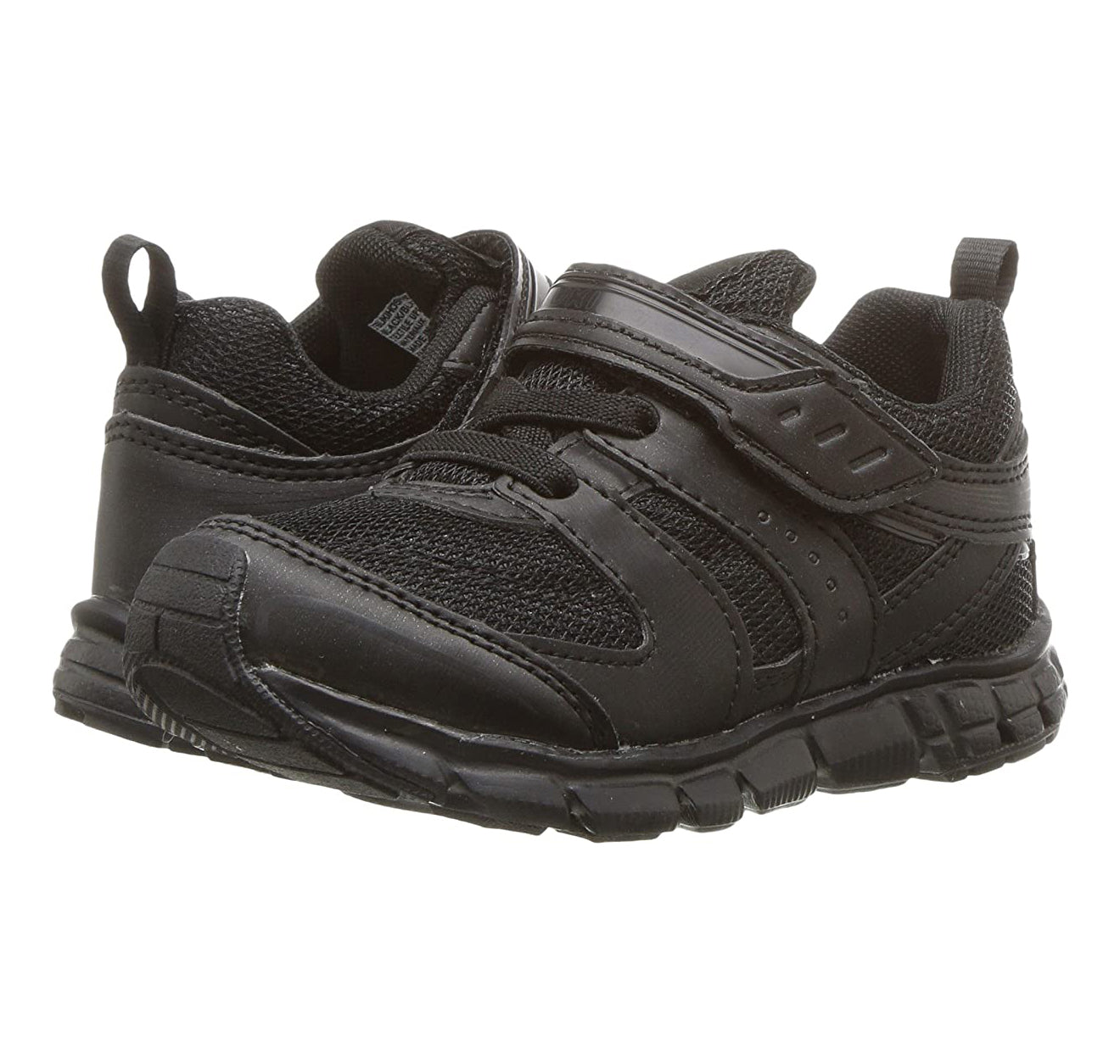 Child Tsukihoshi Velocity Sneaker in Black/Black from the front view