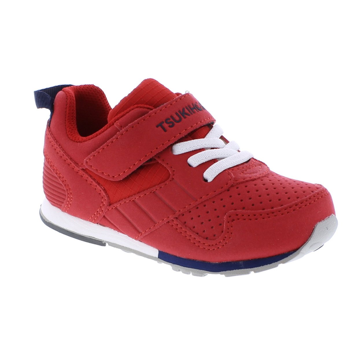Childrens Tsukihoshi Racer Sneaker in Red/Navy from the front view