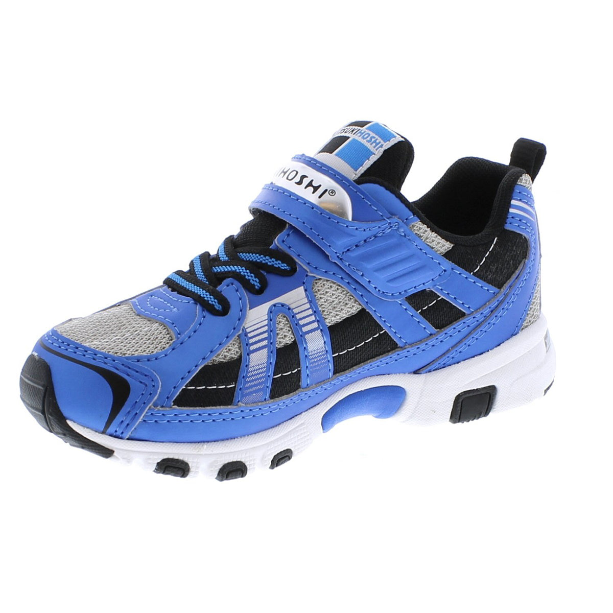 Childrens Tsukihoshi Storm Sneaker in Blue/Gray from the front view
