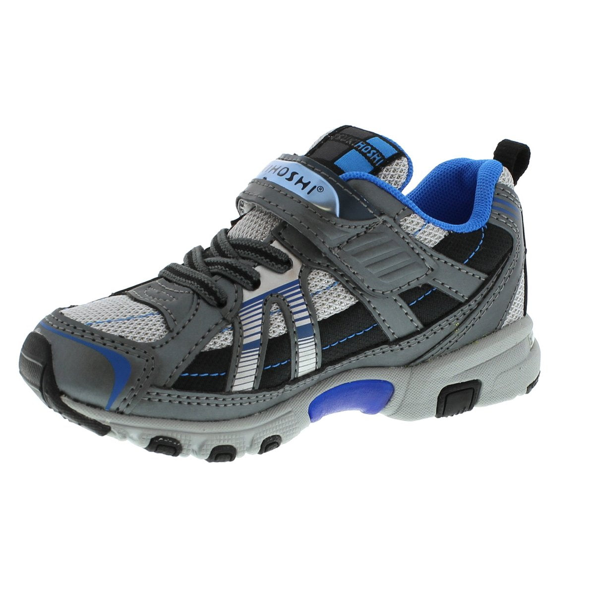 Childrens Tsukihoshi Storm Sneaker in Graphite/Royal from the front view