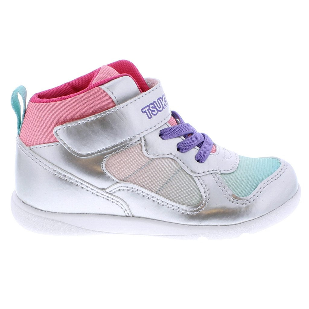 Child Tsukihoshi Jam-Mid Sneaker in Silver/Pink