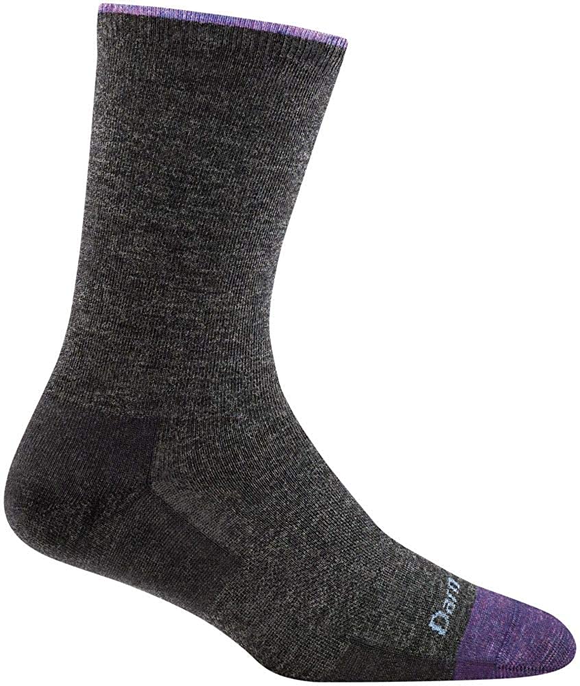 Women's Darn Tough Solid Basic Crew Lightweight Sock in Charcoal