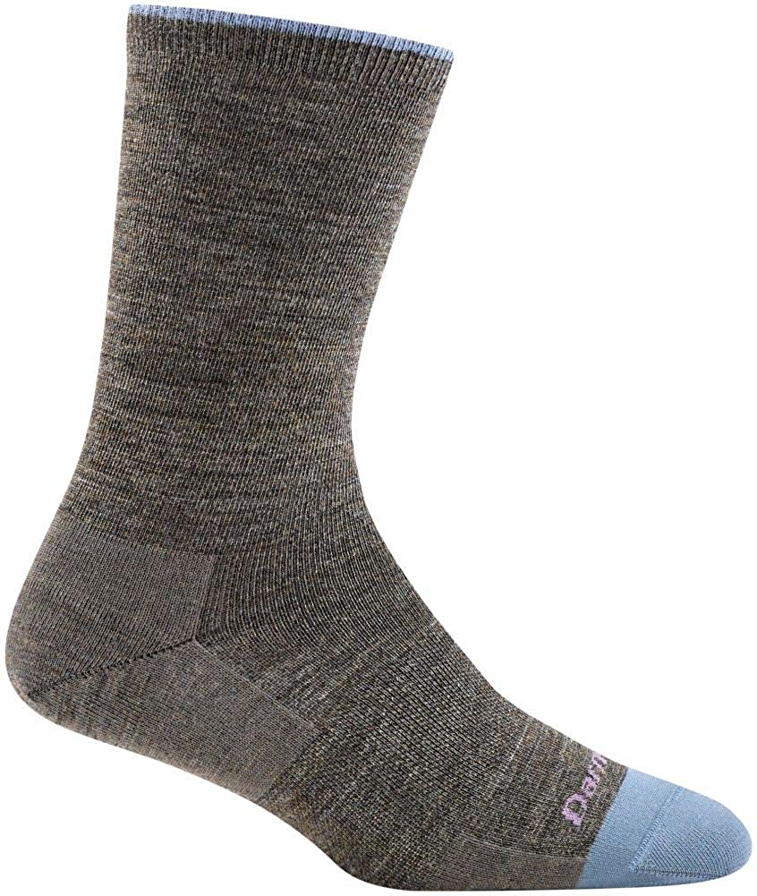 Women's Darn Tough Solid Basic Crew Lightweight Sock in Taupe