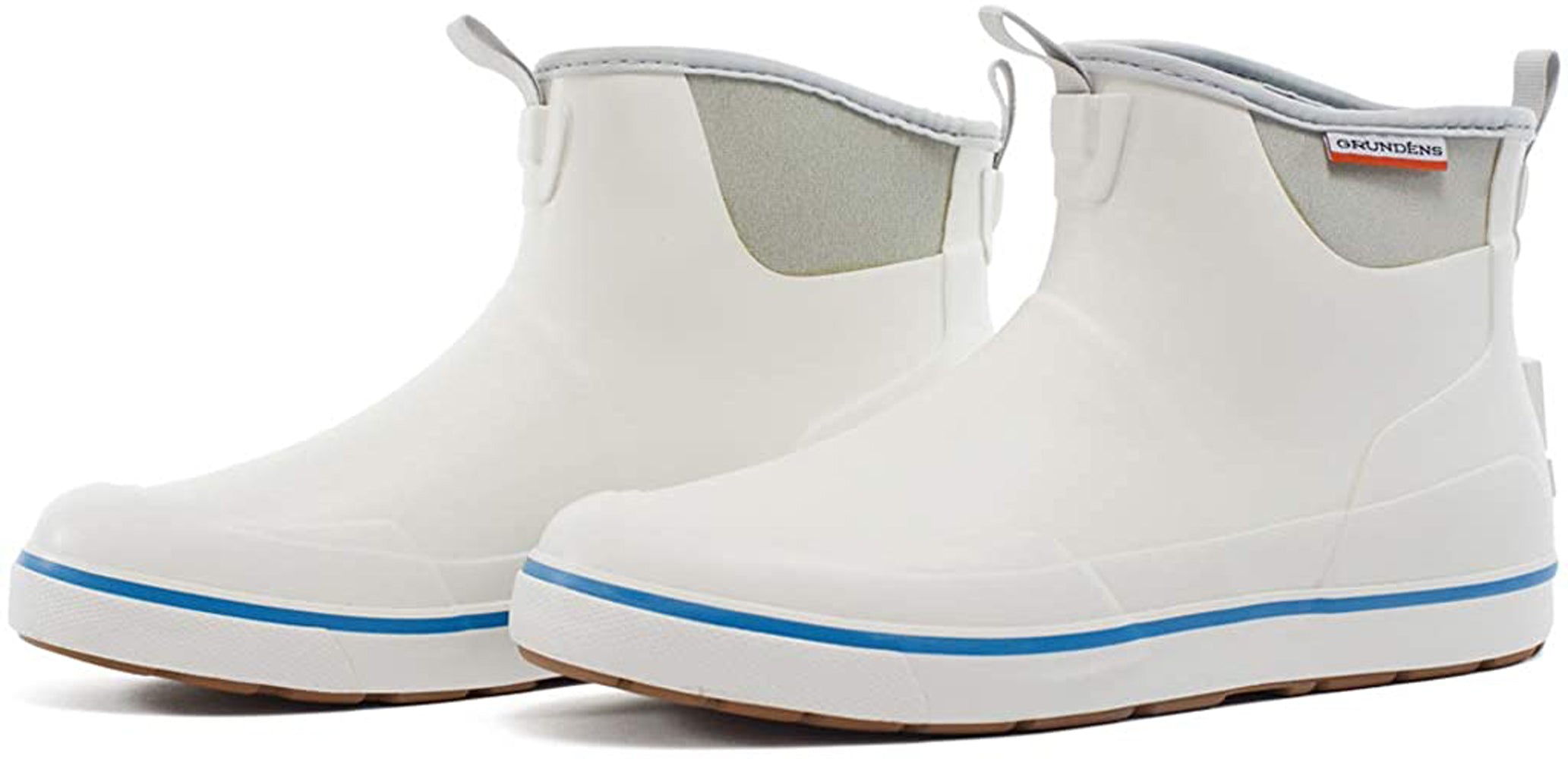 Deck-Boss Ankle Boot in White color from the side view