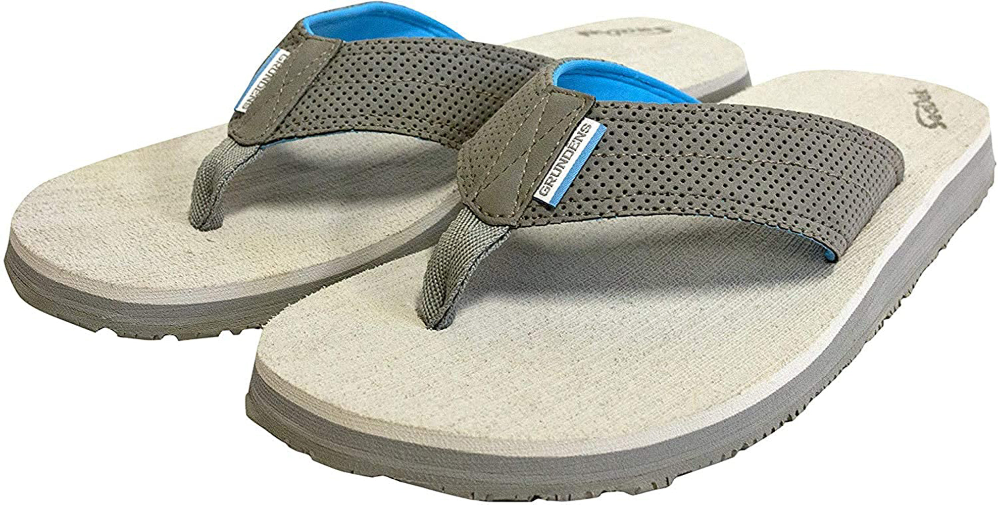 Deck Hand Sandal in Glacier Grey color from the side view