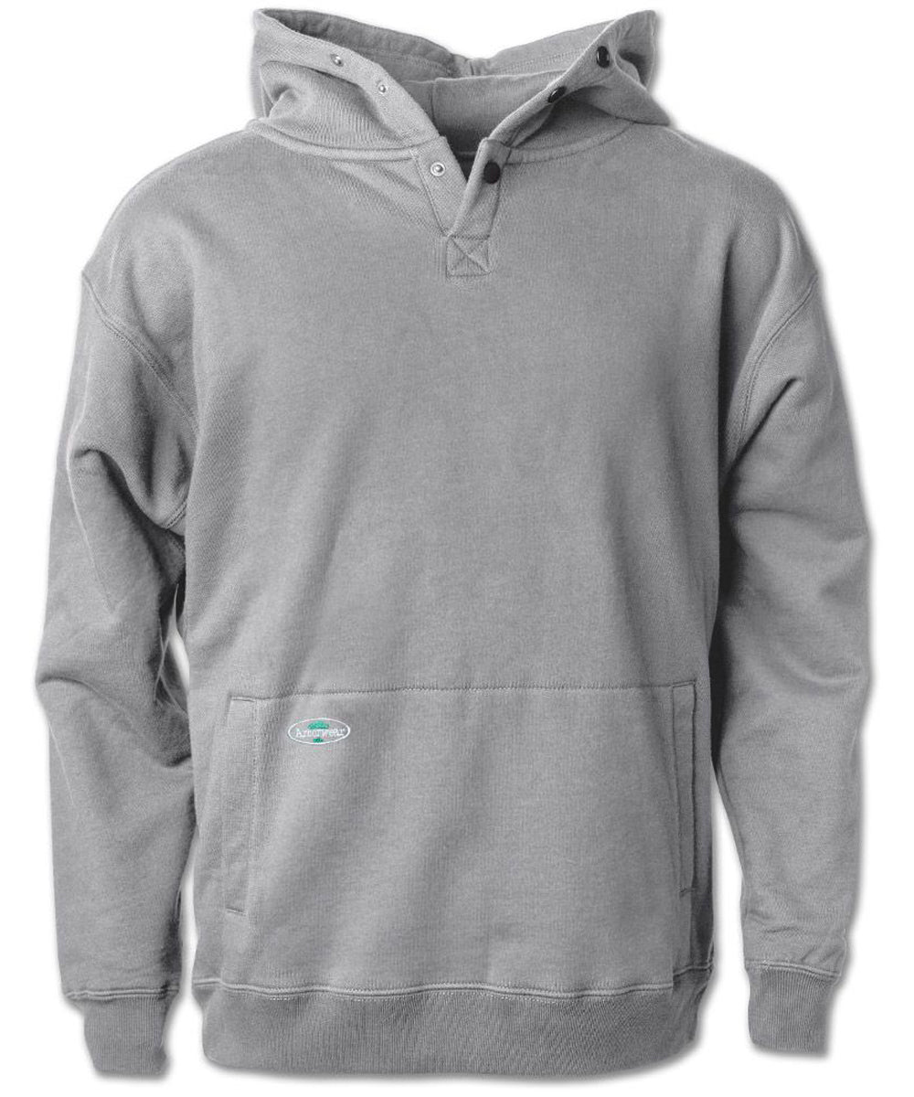 Double Thick Pullover Sweatshirt in Athletic Grey color from the front view
