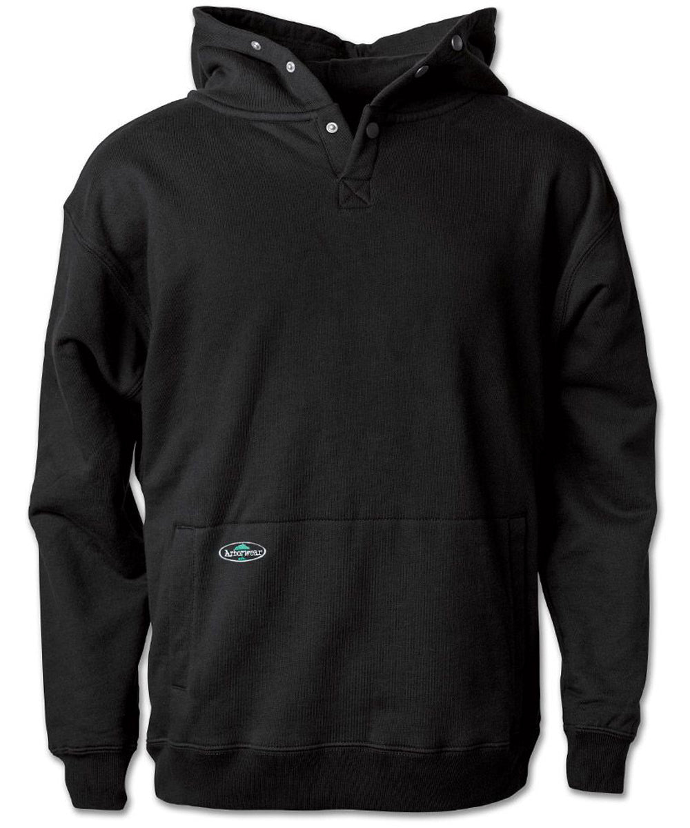 Double Thick Pullover Sweatshirt in Black color from the front view