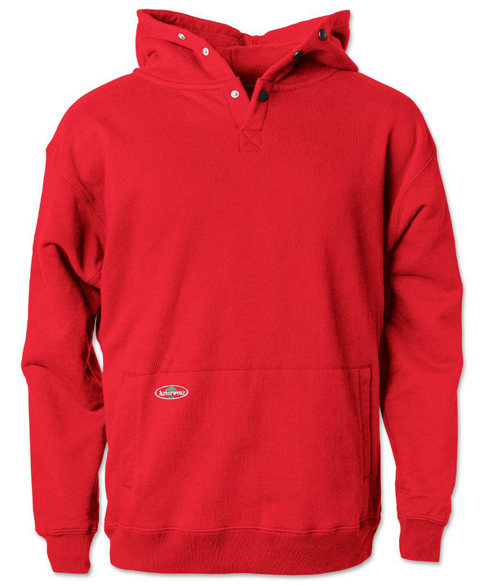 Double Thick Pullover Sweatshirt in Cardinal Red color from the front view