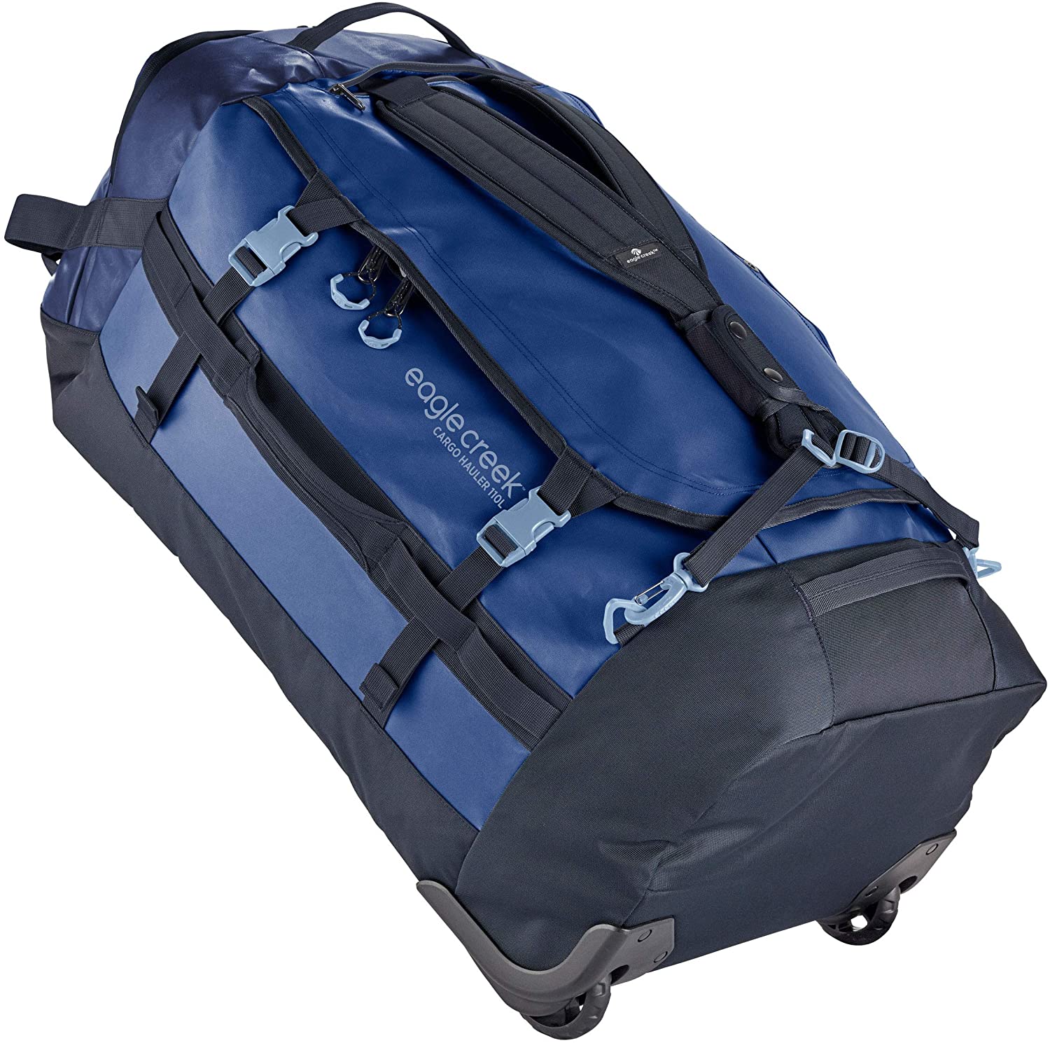 Eagle Creek Cargo Hauler Wheeled Duffel 110L in Arctic Blue color from the front