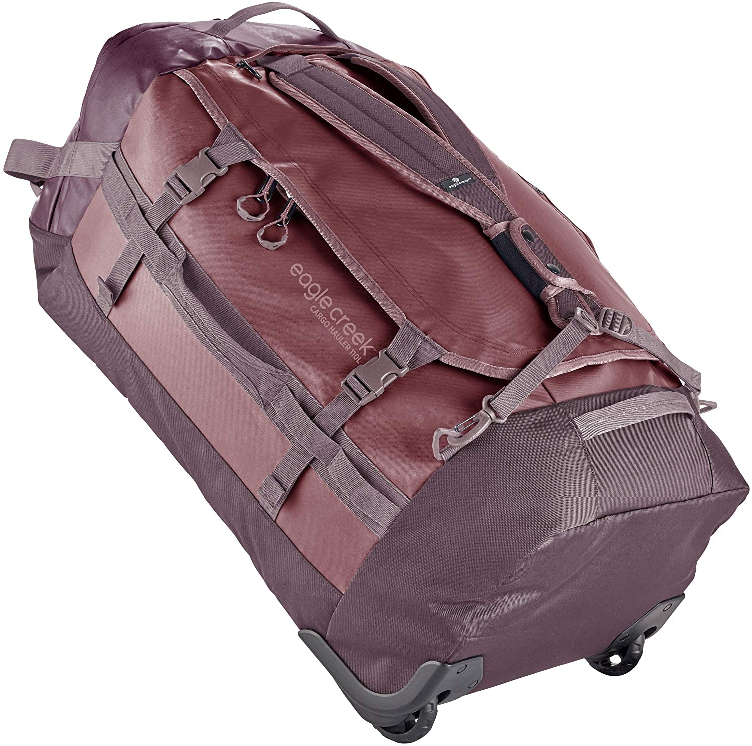 Eagle Creek Cargo Hauler Wheeled Duffel 110L in Earth Red color from the front