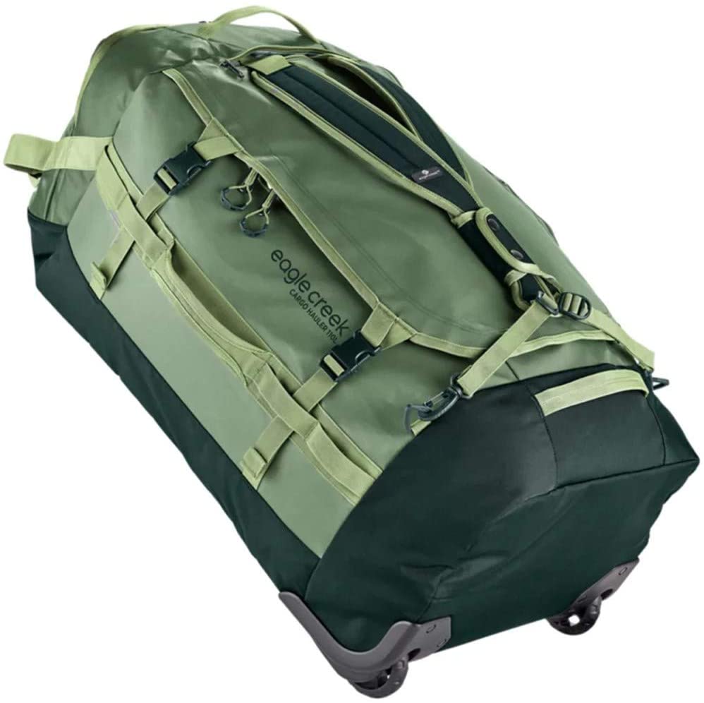 Eagle Creek Cargo Hauler Wheeled Duffel 110L in Mossy Green color from the front