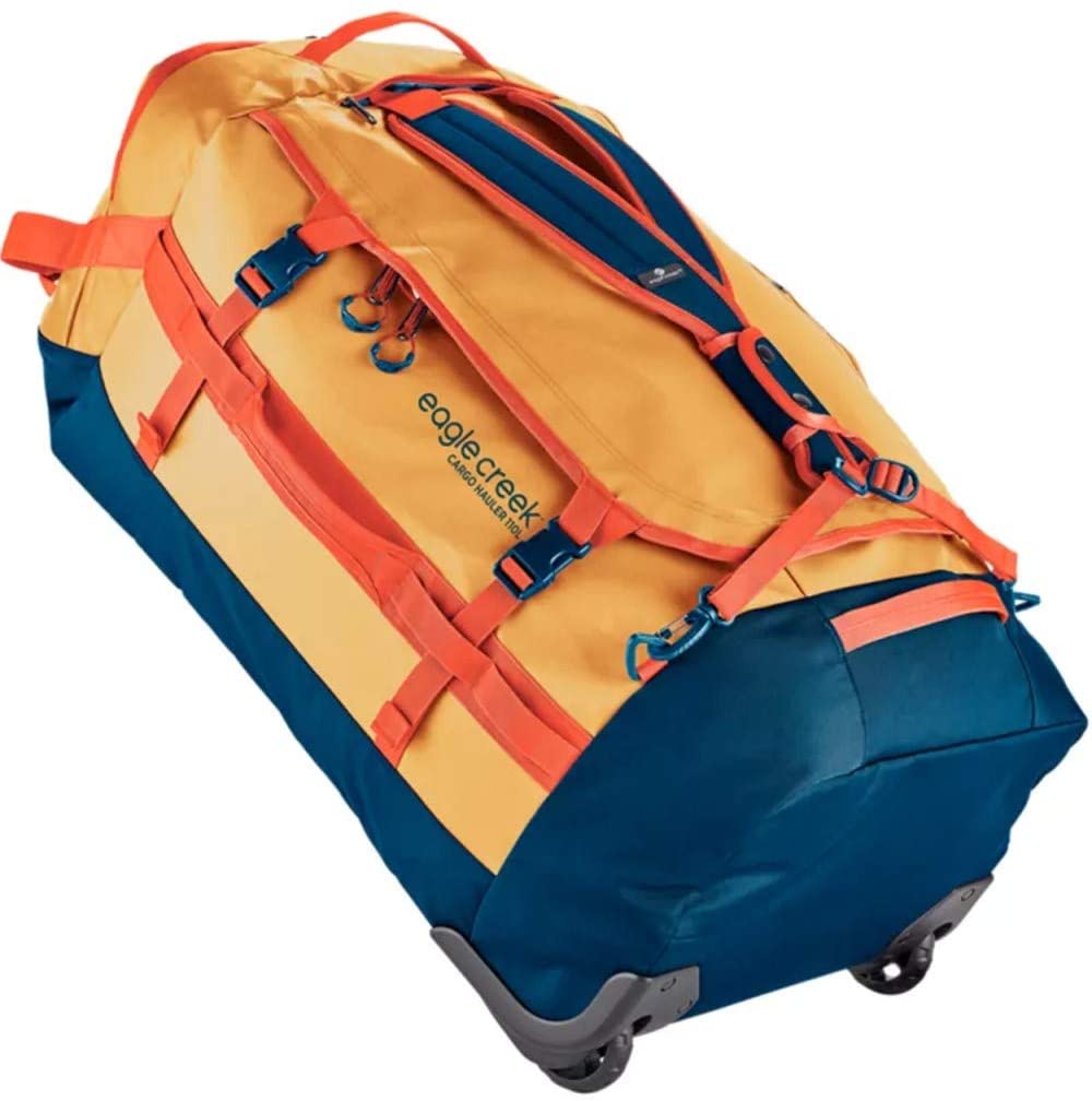 Eagle Creek Cargo Hauler Wheeled Duffel 110L in Sahara Yellow color from the front