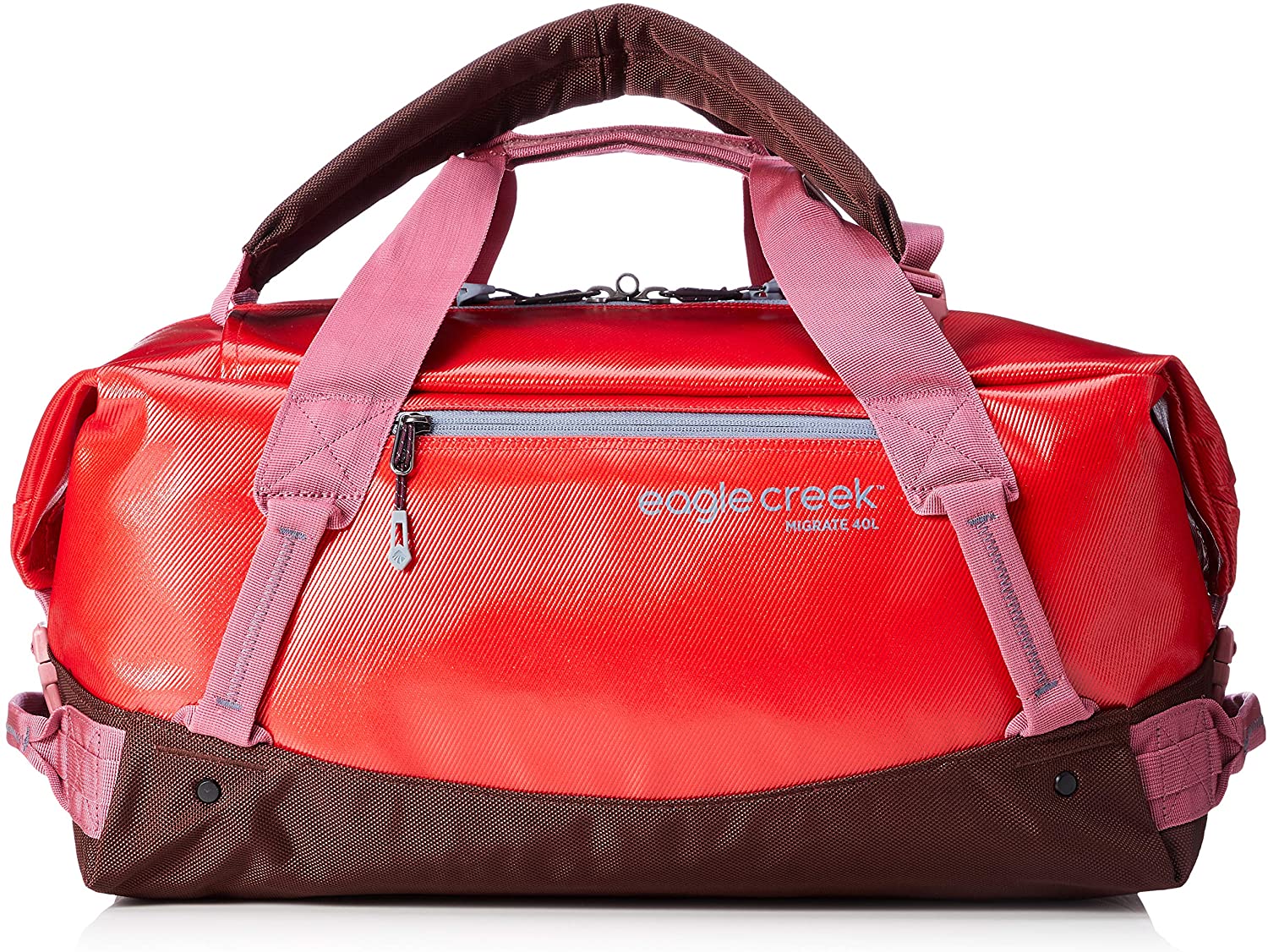 Eagle Creek Migrate Duffel 40L in Coral Sunset color from the front