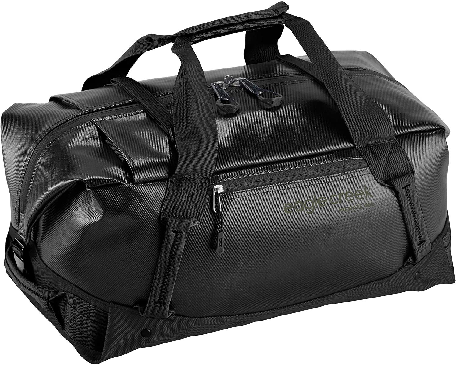 Eagle Creek Migrate Duffel 40L in Jet Black color from the front