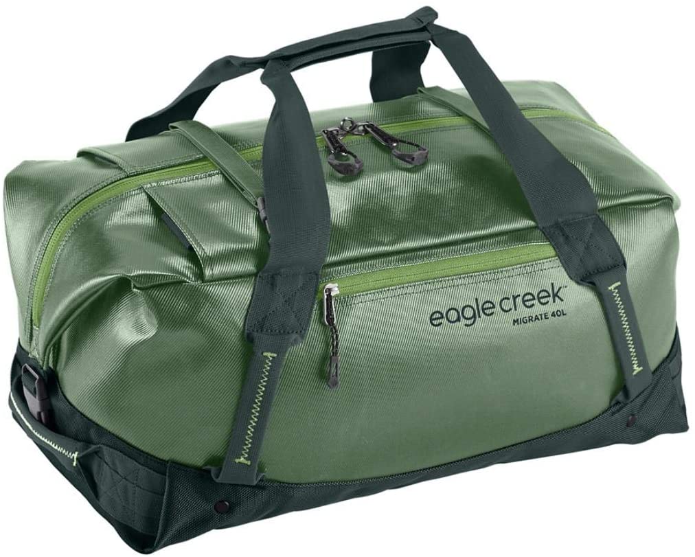 Eagle Creek Migrate Duffel 40L in Mossy Green color from the front