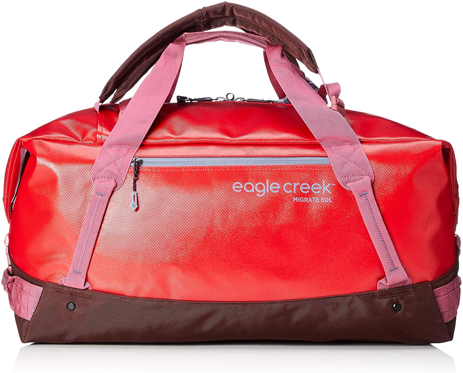 Eagle Creek Migrate Duffel 60L in Coral Sunset color from the front