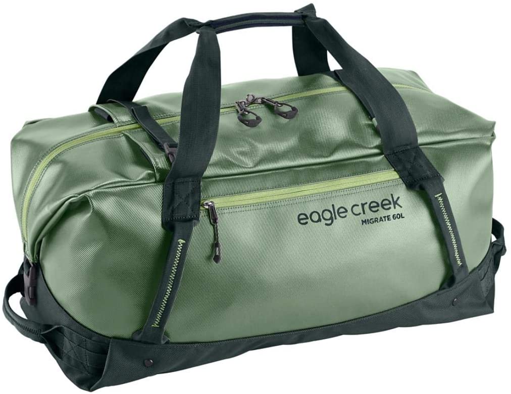 Eagle Creek Migrate Duffel 60L in Mossy Green color from the front