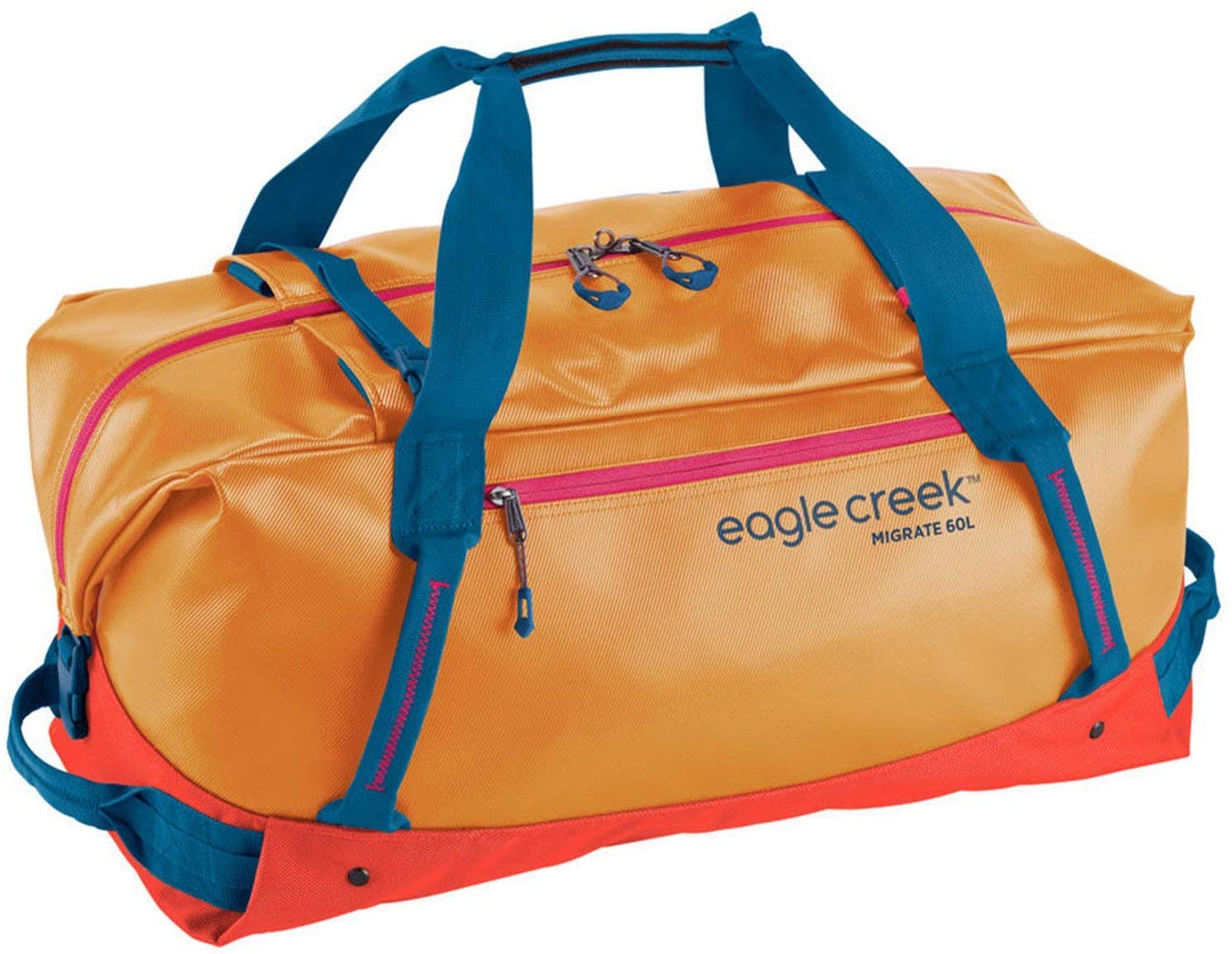 Eagle Creek Migrate Duffel 60L in Sahara Yellow color from the front