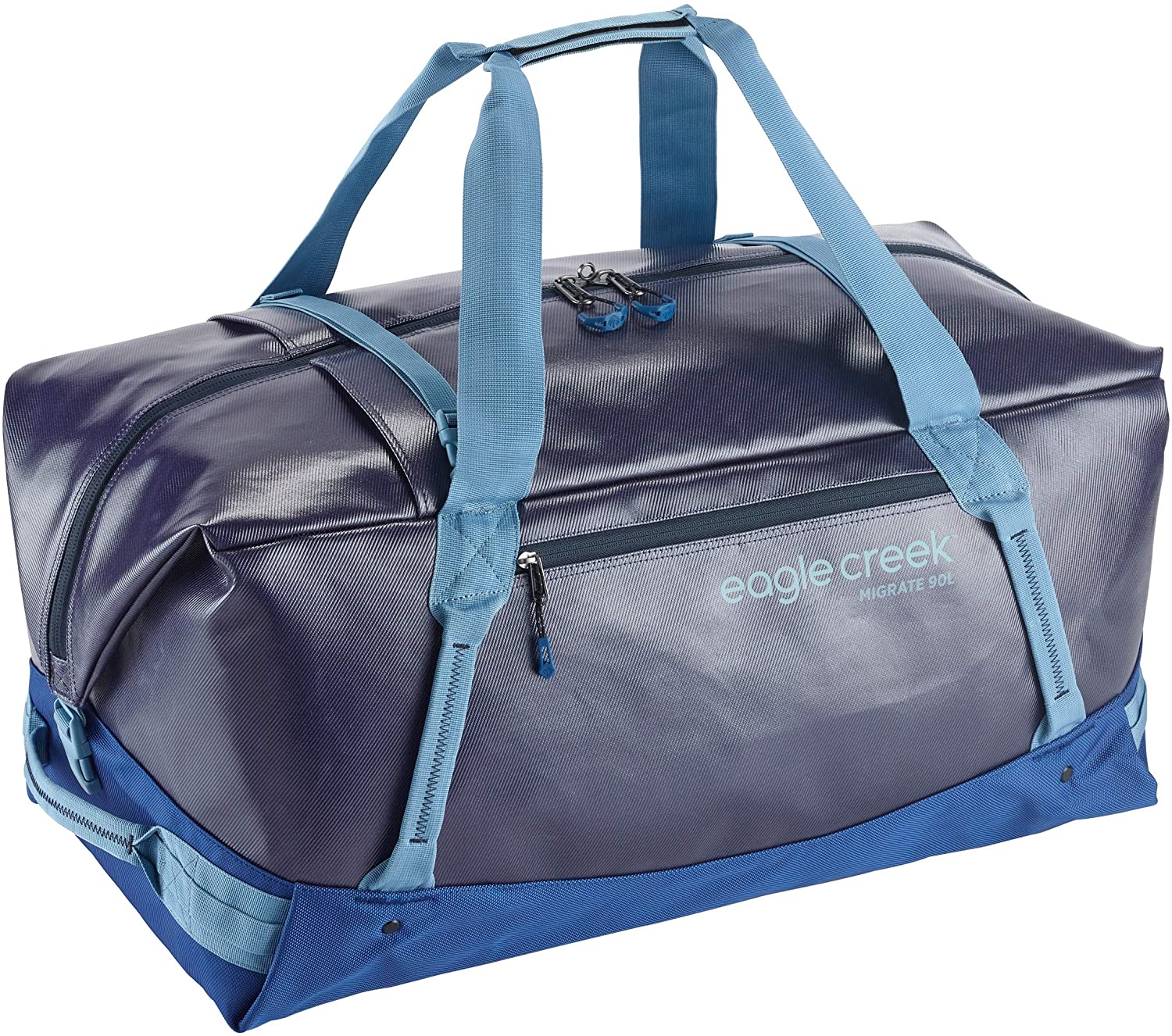 Eagle Creek Migrate Duffel 90 Liters in Arctic Blue color from the front