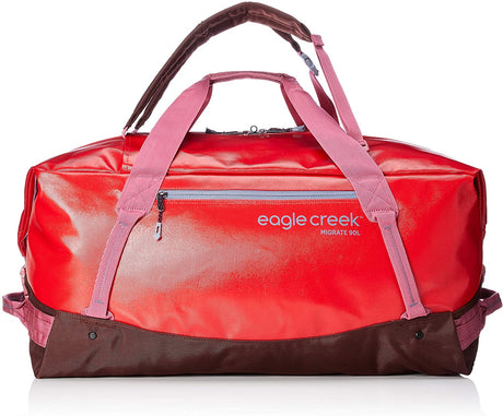 Eagle Creek Migrate Duffel 90 Liters in Coral Sunset color from the front