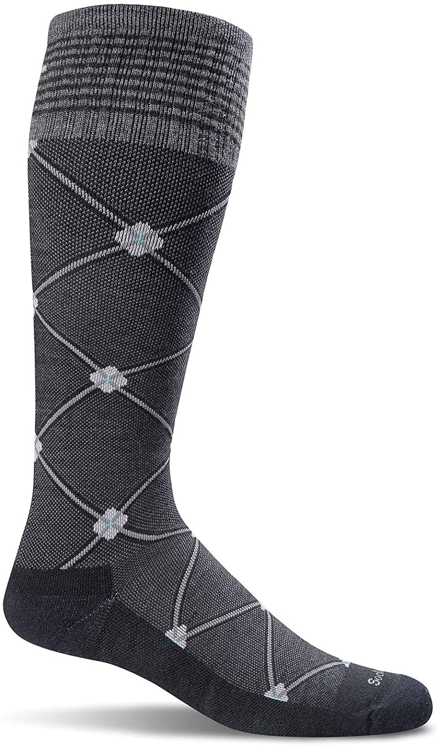 Sockwell Women's Elevation Sock in Black Multi color from the side