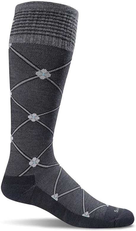 Sockwell Women's Elevation Sock in Black Multi color from the side