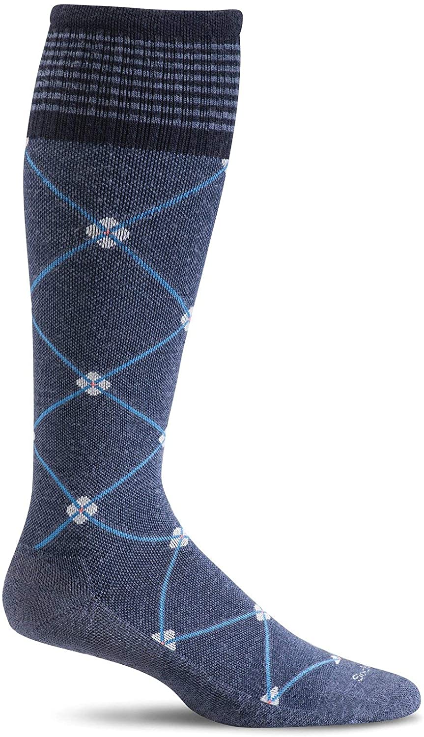 Sockwell Women's Elevation Sock in Denim color from the side
