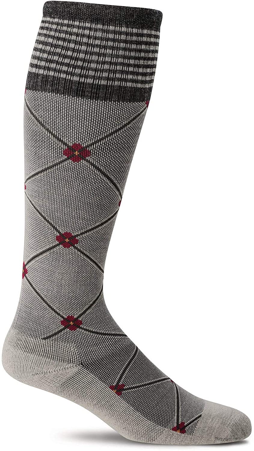 Sockwell Women's Elevation Sock in Oyster color from the side