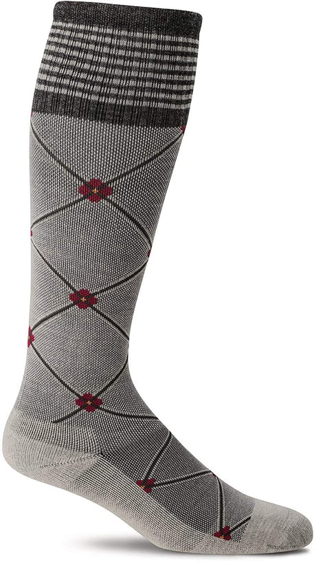 Sockwell Women's Elevation Sock in Oyster color from the side
