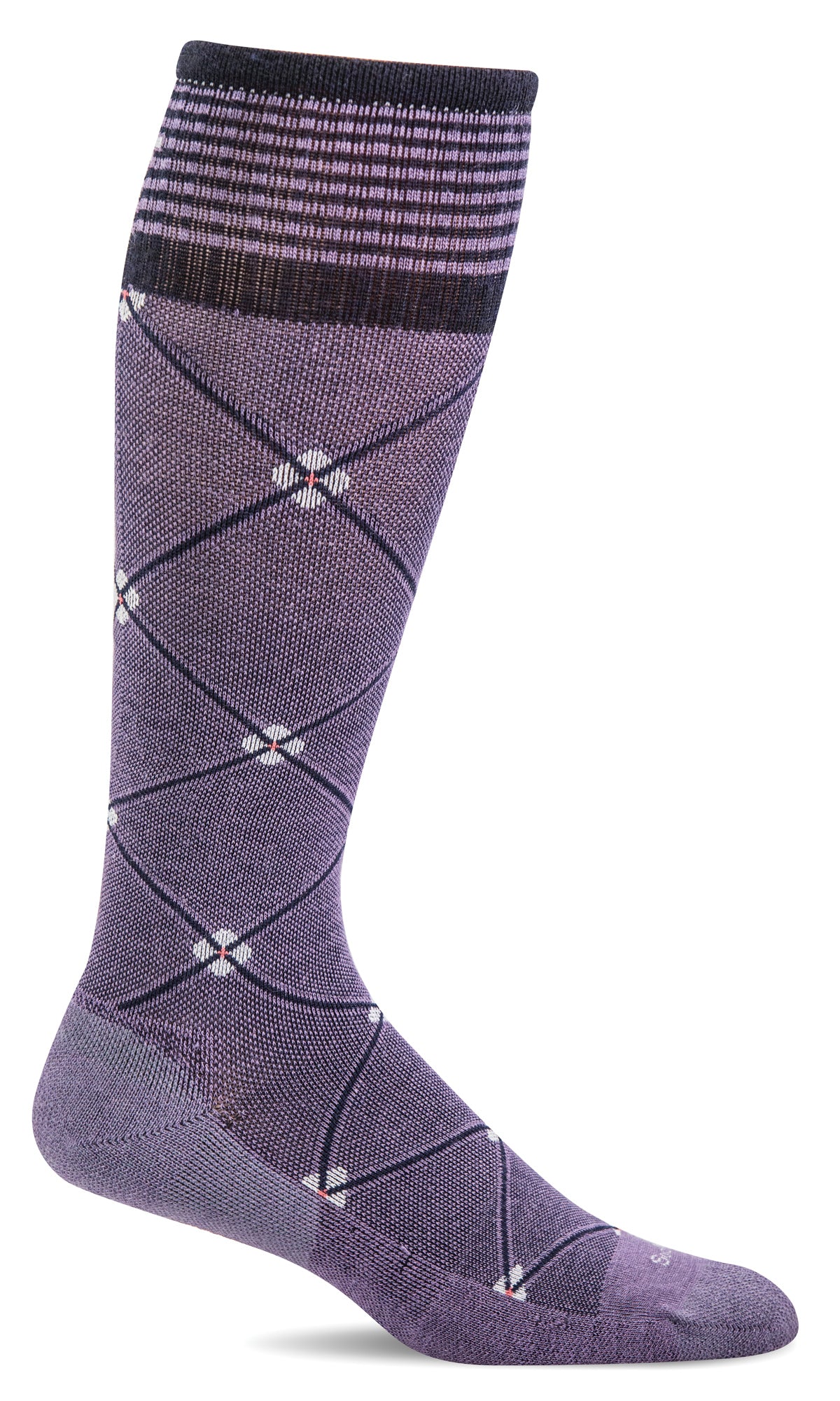 Sockwell Women's Elevation Sock in Plum color from the side