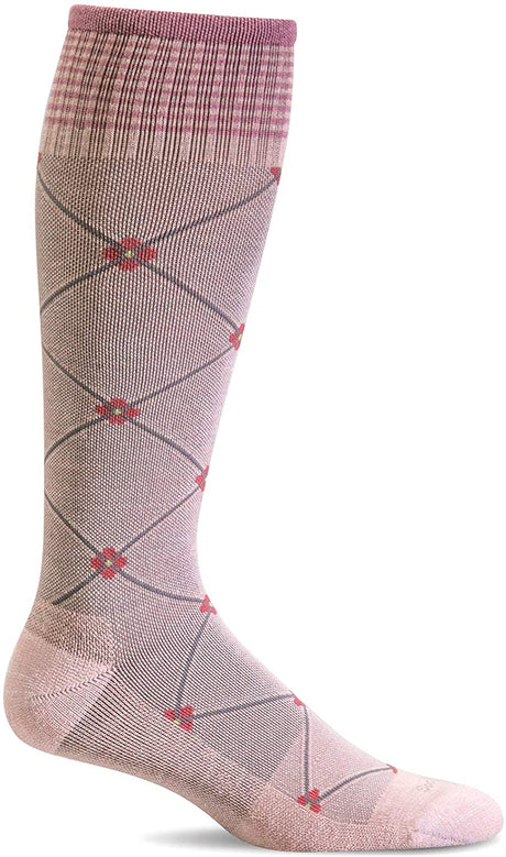 Sockwell Women's Elevation Sock in Rose color from the side