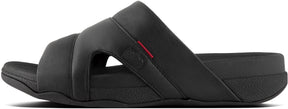 Freeway Pool Slide In Leather in Black from the side