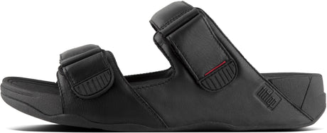 Gogh Moc Slide In Leather in Black from the side