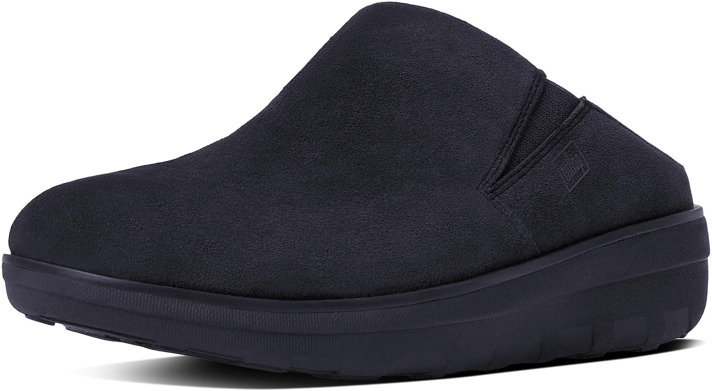 Loaff Suede Clogs in Supernavy from the side